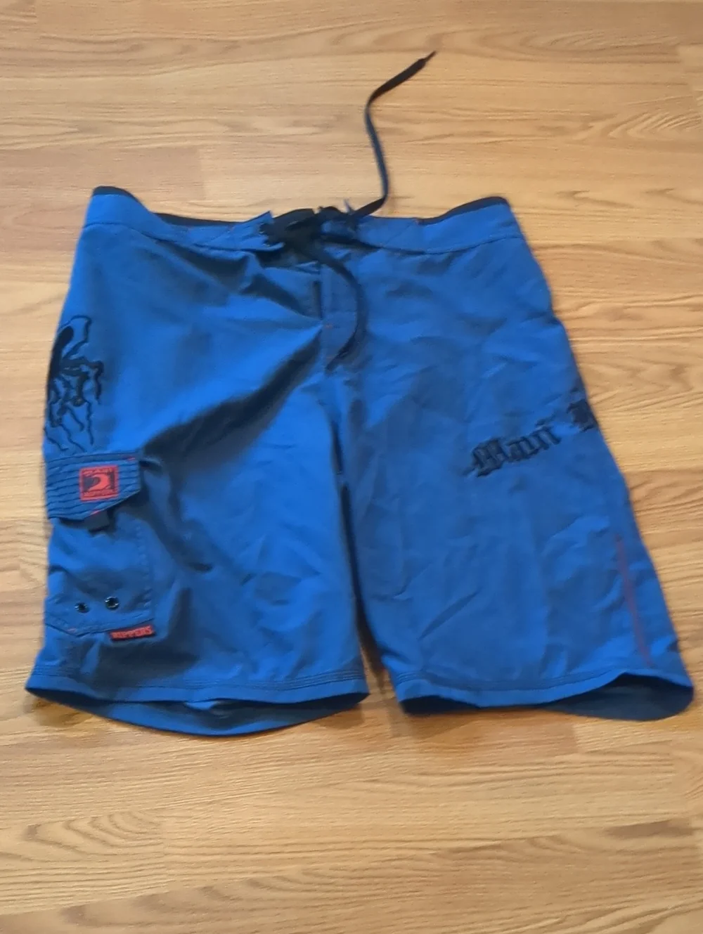 Maui Rippers Octo Tako Hawaiian cargo Board Short Embroiderd Octopus Surf Gear